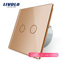 Livolo панель переключателя из золотистого хрусталя, европейский стандарт, настенный выключатель, AC 220 ~ 250 В, с возможностью установки на стену 2024 - купить недорого