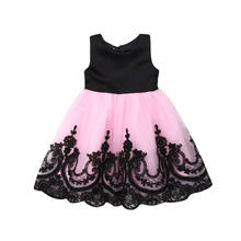 1-6T Toddler Baby Kid Girls Princess Dress Black Bow Lace Tulle Tutu Party Wedding Birthday Dresses For Girls Costumes 2024 - buy cheap