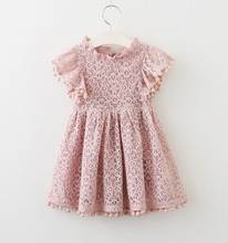 Lace Baby Girl Dress Hollow Out Flare Sleeve Fashion Summer Dress Kids Clothes 2-6Y LT029 2024 - buy cheap