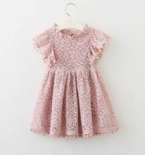 Vestido de encaje con manga acampanada para niña, ropa para niños de 2 a 6 años, LT029 2024 - compra barato