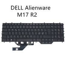 Nm44y-teclado para computador dell, licença do ambiente m17, r2, preço bom 17.3, 2019 preto, com luz de fundo colorida 2024 - compre barato