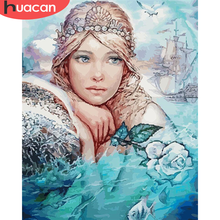 Huacan diy imagens por número menina kits de desenho sobre tela pintura por números retrato pintados à mão imagem arte presente decoração da sua casa 2024 - compre barato