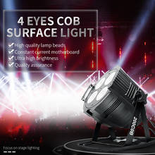 4 olho 200w cob luz quente + frio branco cob lavagem efeito iluminação de palco dmx512 led cob par superfície luzes cob led par luz