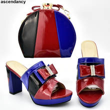 Último design africano conjunto de sapatos e bolsas de casamento italiana decorados com apliques conjunto de sapatos femininos para combinar 2024 - compre barato