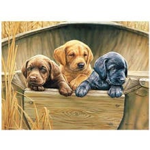 Animal Dog Labrador DIY 11CT Embroidery Cross Stitch Kits Needlework Craft Set Printed Canvas Cotton Thread Home    Design 2024 - buy cheap