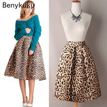 Falda con estampado de leopardo para mujer, falda de tutú con cintura elástica, Estilo Vintage, informal, coreano, para baile 2024 - compra barato