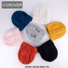 VISROVER 7 Colorway Unisex Solid Twist Rabbit Fur Woman Winter Hat Bright Autumn Bonnet Acrylic Man Woman Warm Skullies Gift 2024 - buy cheap