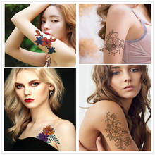 12 Pcs Waterproof Temporary Tattoos Sexy Flower Rose Body Art Arm Fake Tattoo Sticker 2024 - buy cheap