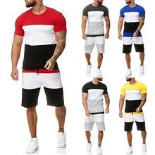 Conjunto de camiseta com logotipo personalizado para homens, conjunto de 2 peças de camiseta e short esportivo de verão, roupas masculinas 2024 - compre barato