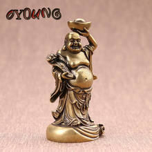 Vintage Bronze Big Belly Laughing Maitreya Buddha Statue Desk Copper Ornament Crafts Brass Miniature Figurines Home Decorations 2024 - buy cheap