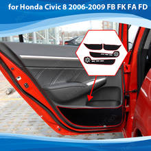 Cubierta de borde lateral para coche, protector interior de puerta, pegatina antipatadas para Honda Civic 8 2006-09 FB FK FA, accesorios 2024 - compra barato