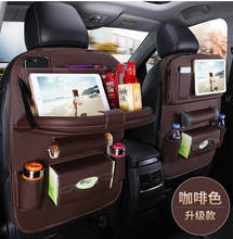 Asiento trasero de coche con múltiples bolsillos, organizador de bandeja de mesa plegable, contenedor de almacenamiento de viaje, caja colgante, bolsa de almacenamiento de asiento de coche 2024 - compra barato