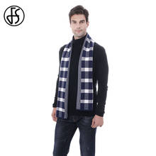 Bufanda de Cachemira para hombre, Pashmina clásica a cuadros para exteriores, cubierta de cuello cálida, color vino tinto, FS, Invierno 2024 - compra barato