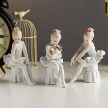 WU CHEN LONG European Ballet Dancer Girls Art Sculpture Jane Figure Figurine Ceramics Crafts Decor For Home Wedding Gift R3574 2024 - buy cheap