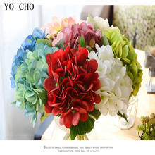 YO CHO Colorful Wedding Artificial Hydrangea Flowers Branch 1 Big Head Silk Floral for Home Party Birthday Decorative Fake Flore 2024 - buy cheap