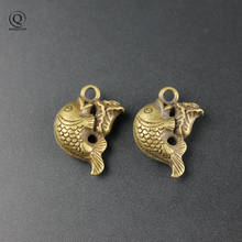 Pure Brass Chinese Cabbage Small Goldfish Figurines Keychain Vintage Pendants Handmade Animal Fish Key Chain Rings Hanging Gifts 2024 - buy cheap
