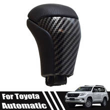 Novo-carro de fibra de carbono abs alavanca shift knob shifter para toyota highlander prado 2018-2020 2024 - compre barato