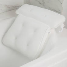 Bañera acolchada antideslizante de malla 3D para Spa, almohada para descansar la cabeza con ventosas para el cuello y la espalda, suministro de baño 2024 - compra barato