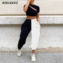 2020 Fashion patchwork joggers women sweatpants streetwear cotton high waist pants korean trousers womens hip hop sweat pants 2024 - buy cheap