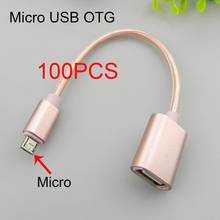 Micro cabo usb otg 100 peças, adaptador para telefone xiaomi redmi samsung huawei 2024 - compre barato