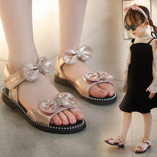 2020 fashion big girl rhinestone bow shoes boy summer sandals leather beach shoes 3, 4, 5, 6, 7, 8, 9, 10, 11 and 12 years old 2024 - buy cheap