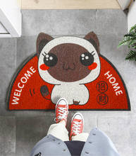 Alfombrilla semicircular con dibujos de animales, alfombra de entrada para el hogar, antideslizante, para baño, cocina, dormitorio, decorativa 2024 - compra barato