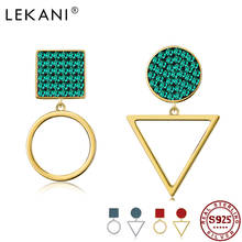 LEKANI-pendientes de gota de Plata de Ley 925 para mujer, aretes con forma geométrica de circonita de alta calidad, joyería de moda para fiesta de boda 2024 - compra barato