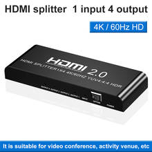 Divisor de aluminio compatible con HDMI, 4K @ 60Hz para pantalla de Monitor, 1x4 HD, HDCP2.2 para Xbox, PS4, Roku, Fire Stick, Apple TV 2024 - compra barato