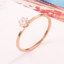 2021 New Single Fine Rings Titanium Steel Material Inlaid Rose Gold Rings Fashion Trendy Ring for Women Jewelry Gift 2024 - buy cheap