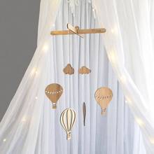 Globo de aire caliente de madera, carillón de viento colgante, adornos de pared, campana de cama de bebé, estilo nórdico, decoración de habitación de niños, accesorios de foto de guardería 2024 - compra barato