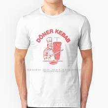 Camiseta de kebab de doner, 100% algodão puro, doner de kebab, carne, comida turca, galinha engraçada, pizza deliciosa, comida rápida 2024 - compre barato