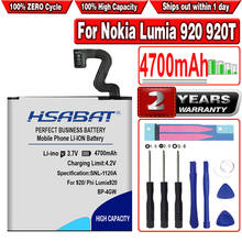 HSABAT-Batería de BP-4GW HSABAT para teléfono móvil, batería de 4700mAh para Nokia Lumia 920 920T, con número de seguimiento 2024 - compra barato