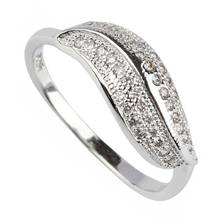SHUNXUNZE Noble Generous Wedding rings Jewelry for women christmas gifts White Cubic Zirconia Rhodium Plated R3166 size 6 7 8 9 2024 - buy cheap