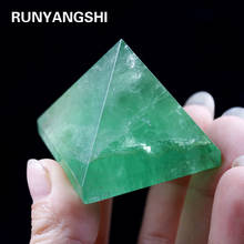 Runyangshi 1pcs Natural Green crystal Pyramid Green Fluorite Quartz crystal point Healing Reiki stones and minerals 2024 - buy cheap