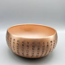 Exquisite antique made old red copper Buddhist bowl (inscription. Heart Sutra) home decoration ornaments 2024 - buy cheap