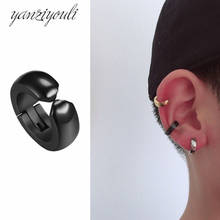 Fashion TOP Quality Punk 316L Stainless Steel Fake Stud Earring Ear Clip Cuff Huggie No Ear Hole Jewelry For Men Women 2024 - buy cheap