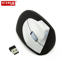 Chyi mouse vertical sem fio 2.4ghz ergonômico, mouse óptico usb 1600 dpi para jogar à mão direita para pc laptop desktop 2024 - compre barato