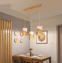 Lustre nórdico original, madeira sólida, lâmpada para mesa de jantar, 1 cabeça, 3 lâmpadas de led 2024 - compre barato
