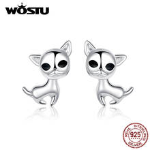 WOSTU 100% 925 Sterling Silver Cute Chihuahua Doll Stud Earrings For Women Engagement Earrings Lovely Girls Jewelry CQE758 2024 - buy cheap