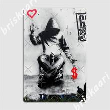 Bansy sinal de metal bansky em um clube, sinal de parede de placa de estanho para desenho de festa, dinheiro 2024 - compre barato