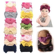 Conjunto de 3 unids/set de diadema para bebé, bandanas con lazo de nailon sólido para niños y niñas, turbante suave, diadema para niña 2024 - compra barato