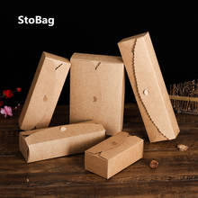 StoBag-caja de papel Kraft para hornear pasteles, embalaje para galletas, hecho a mano, para Baby Show, regalo de cumpleaños, 10 Uds. 2024 - compra barato