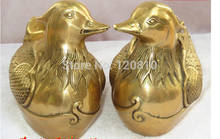 Feng Shui Bronze Copper Mandarin duck pair Bainianhaoge marriage gifts, home accessories ornaments help marital harmony 2024 - buy cheap