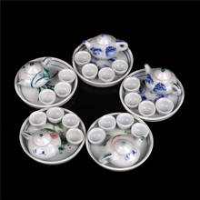 2021 Miniature Dollhouse dinnerware porcelain tea set tableware Cup plate Colorful floral print 6pcs 2024 - buy cheap