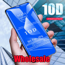 Wholesale 10D Tempered Glass Full Glue Cover Screen Protector Shield Film For iPhone 13 Pro Max 12 Mini 11 XS XR X 8 7 6 Plus SE 2024 - buy cheap
