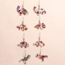 4 pairs Creative Funny Colorful Acrylic dinosaur Drop Earring Sets Dangle Earring Cute Jewelry for Women Friendship Girl Gifts 2024 - buy cheap