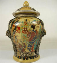 Estátua de cobre coleção de pintura em porcelana chinesa japonesa empregada prateada leão dragão fênix vaso garrafa requintado 2024 - compre barato