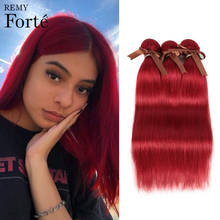 Remy Forte Straight Hair Bundles Red Brazilian Hair Weave Bundles 100% Human Hair Bundles 1/3/4 Bundles Straight Hair Bundles 2024 - buy cheap
