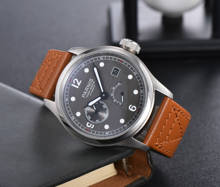 PARNIS-Reloj Automático redondo de 46,5mm para hombre, indicador de fecha de reserva de energía, esfera gris/negra, ST 2530, movimiento 2024 - compra barato