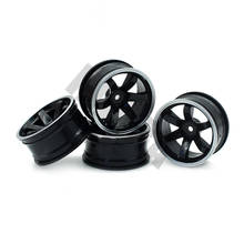 Conjunto de cubo de aro de roda em plástico para veículos 1/10, com 4 peças, 52x26mm, traxxas quosho hsp, hpi, peça de aro, rc on-road 2024 - compre barato